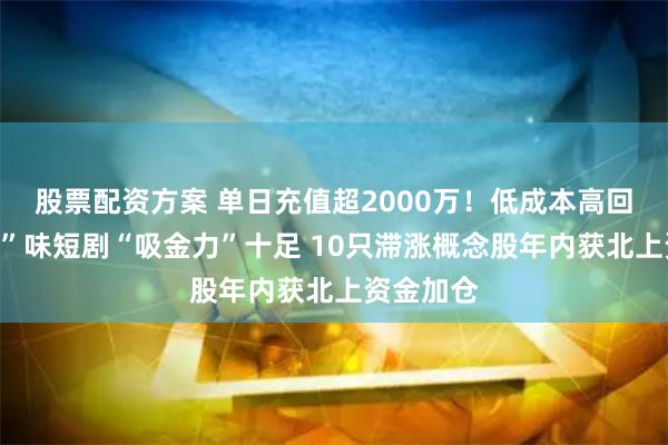 股票配资方案 单日充值超2000万！低成本高回报的“土”味短剧“吸金力”十足 10只滞涨概念股年内获北上资金加仓